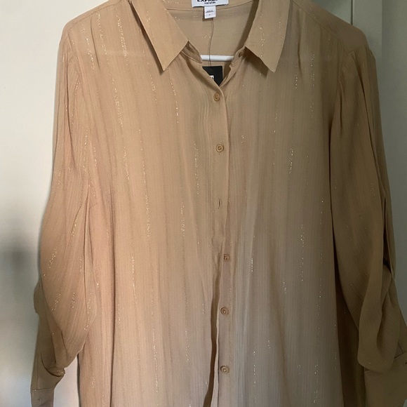 Express Tops - Express light Tan Portofino Blouse